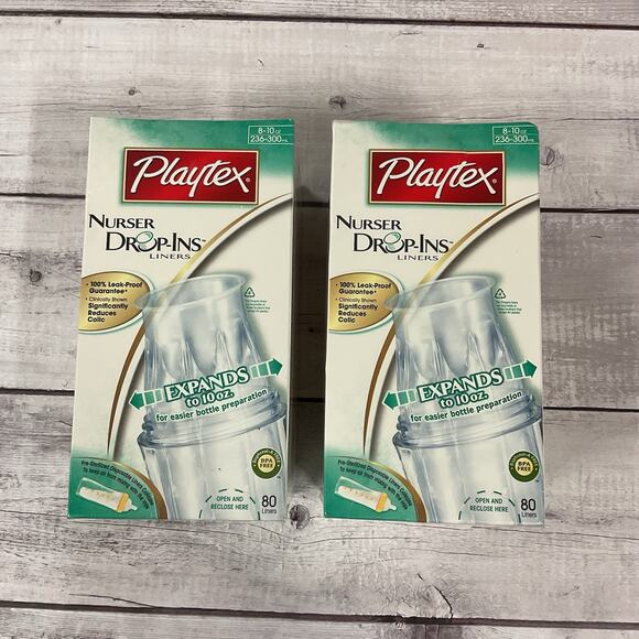 Playtex‎ Nurser Drop In Liners 8-1Ooz Lot Of 2 80 Liners Per Box BPA Free NEW - Picture 1 of 6